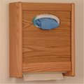 Wooden Mallet Combo Towel Dispenser and Glove and Tissue Holder in Light Oak WO599451